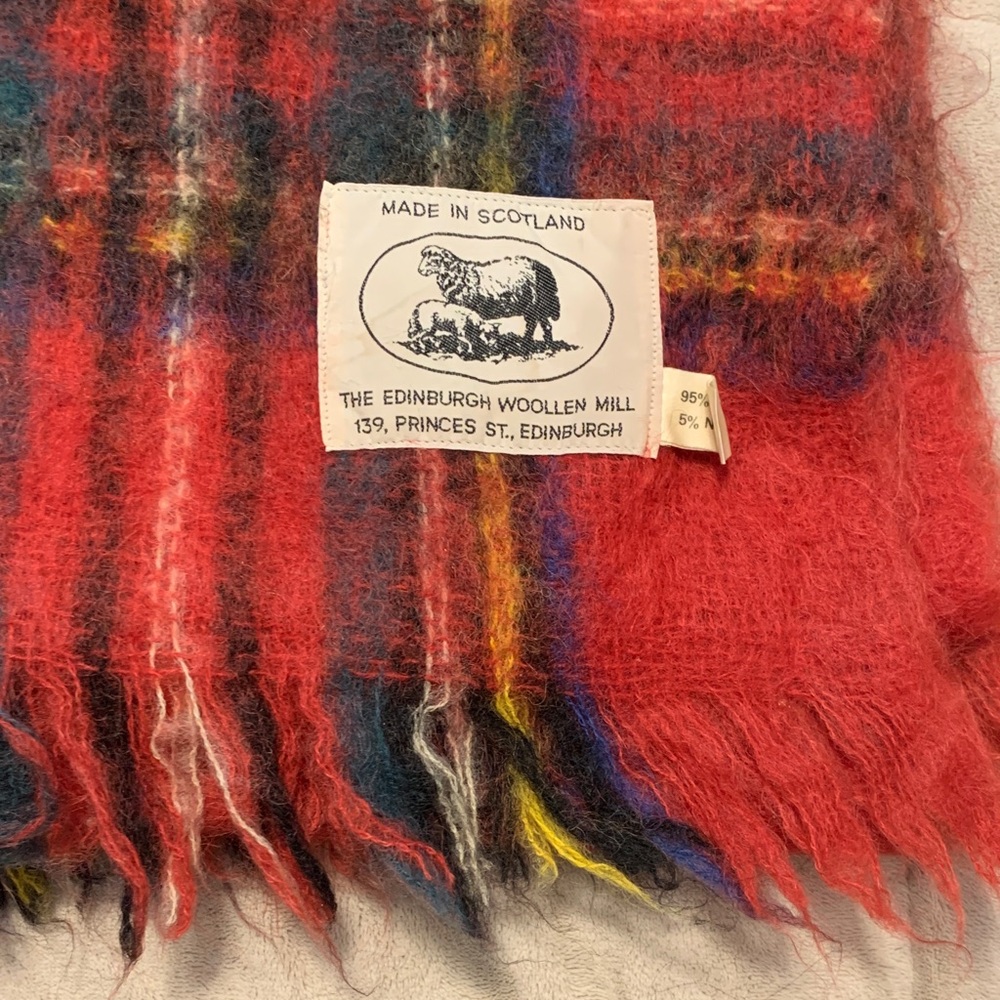 Edinburgh Woollen Mill Red Tartan Throw